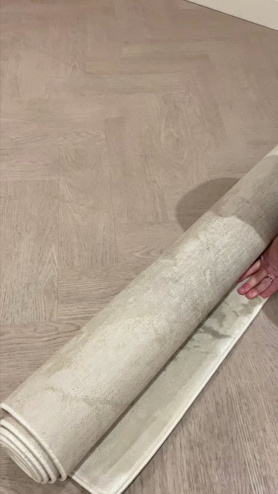 Maia Grey, Cream & Silver Marble Rug