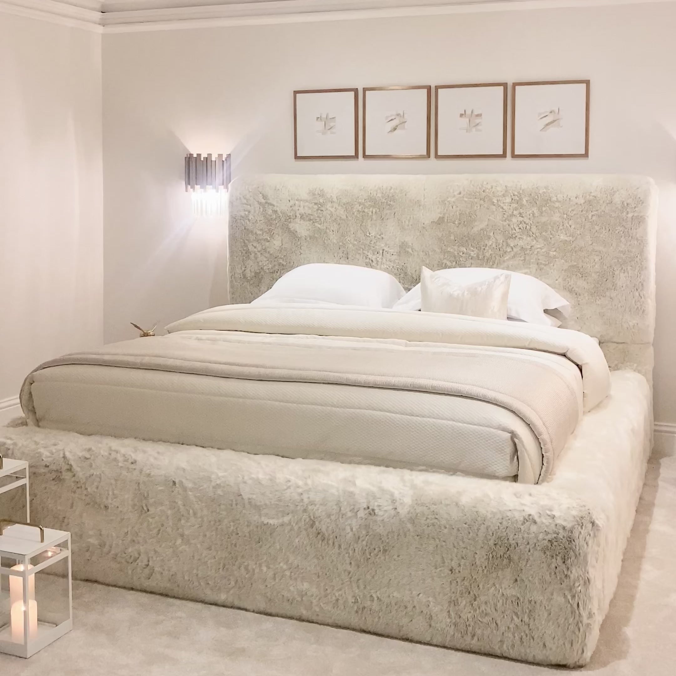 Arctic Luxury Cream Chunky Faux Fur Bed