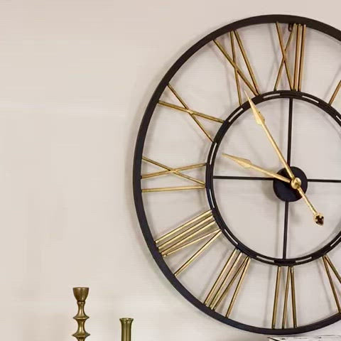 Tamra XL Black & Gold Wall Clock