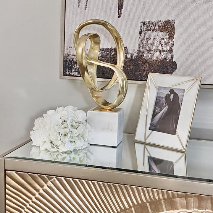 Adalee Gold Knot Sculpture on Marble Base Accessories 
