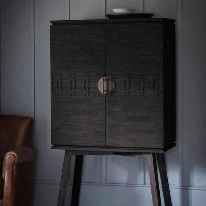 Adelyn Black Cocktail Cabinet Furniture 
