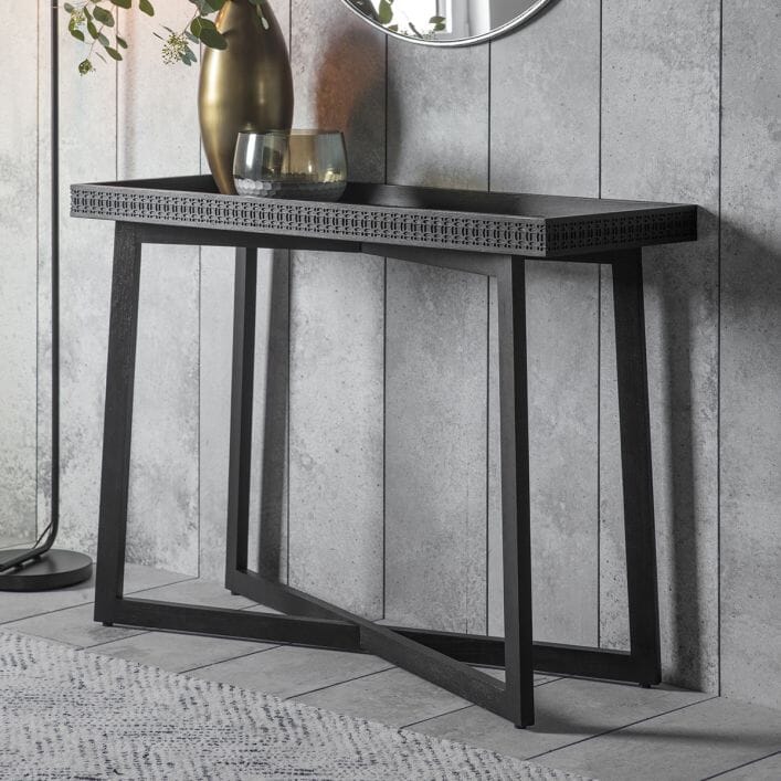 Adelyn Black Wooden Console Table Console Table 