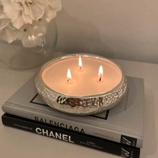 Aeolian 3 Wick Silver Candle Candle 