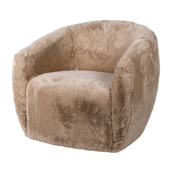 Alaska Faux Fur Swivel Accent Chair Sofa 