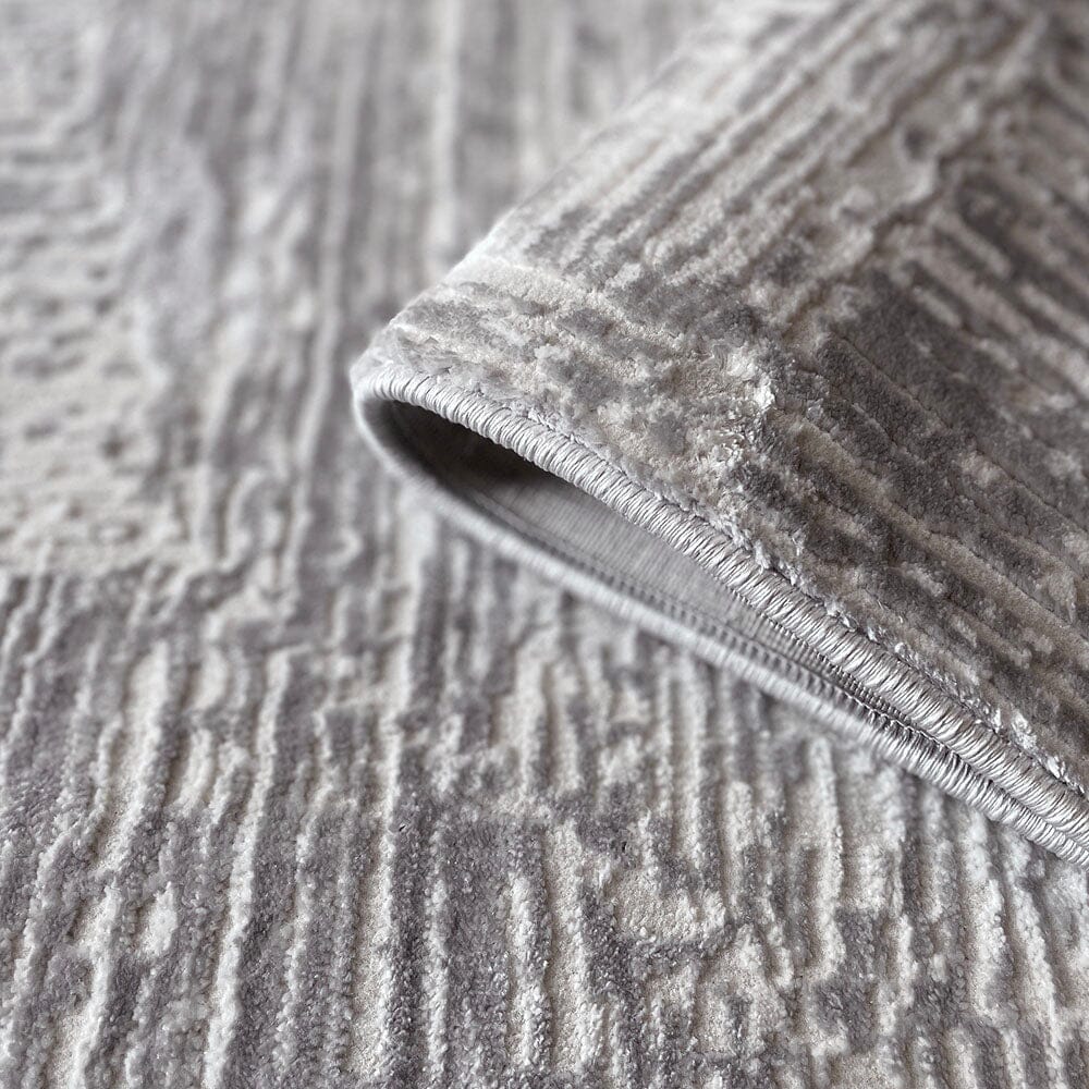 Alexis Silver & Grey Abstract Patterned Rug Textiles 