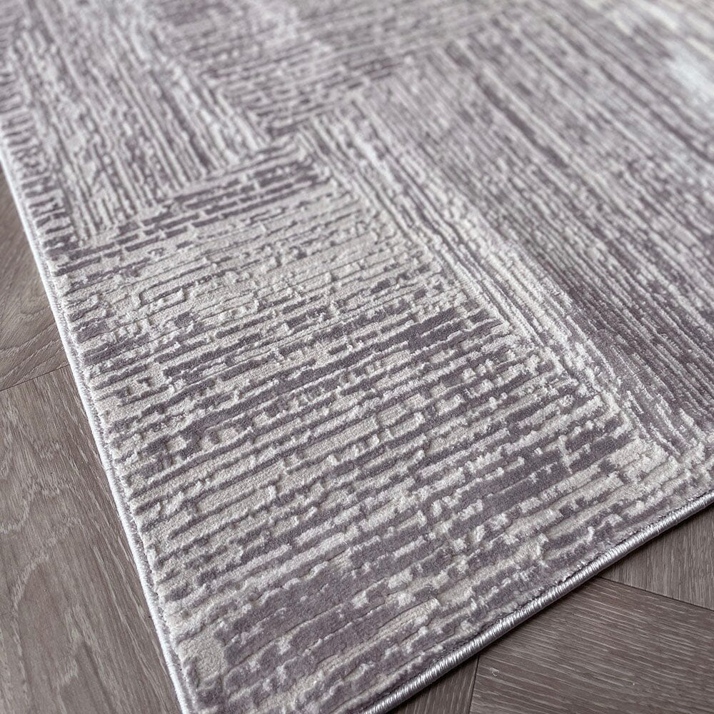 Alexis Silver & Grey Abstract Patterned Rug – Rowen Homes
