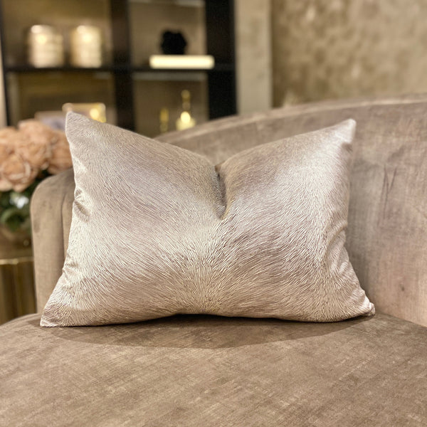 Allegra Nougat Velvet & Satin Bolster Cushion 35cm x 50cm Cushion 