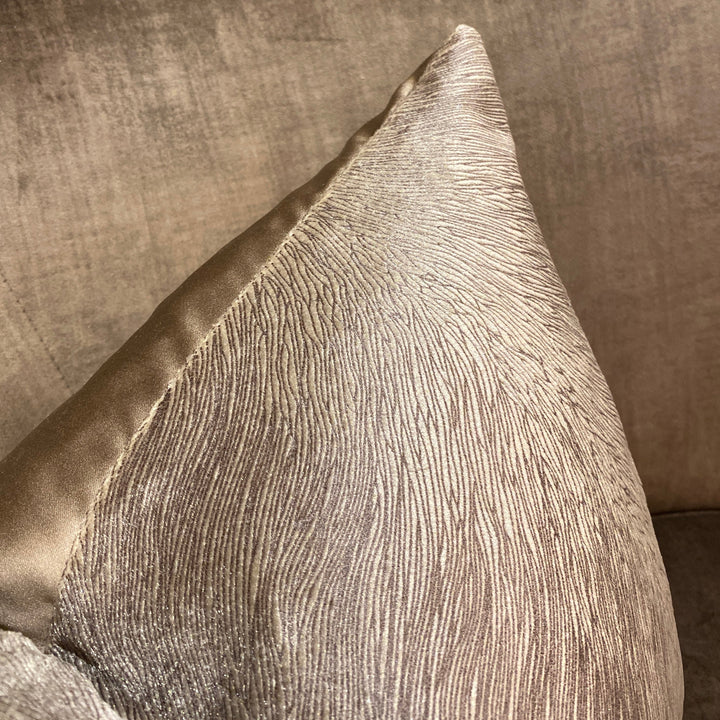 Allegra Nougat Velvet & Satin Bolster Cushion 35cm x 50cm Cushion 