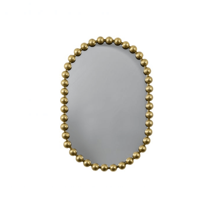 Allure Gold Oval Beaded Wall Mirror Mirror 