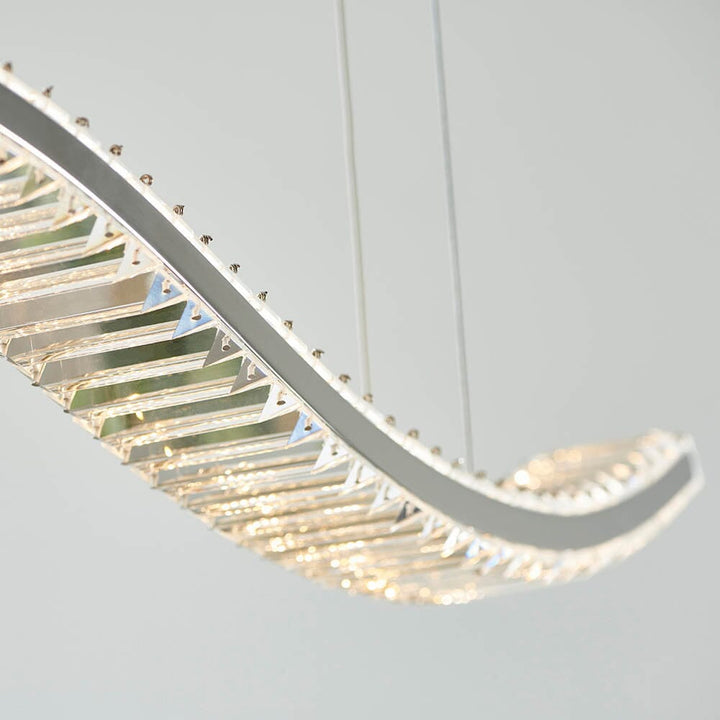 Alma Crystal Glass LED Linear Pendant Ceiling Light Lighting 