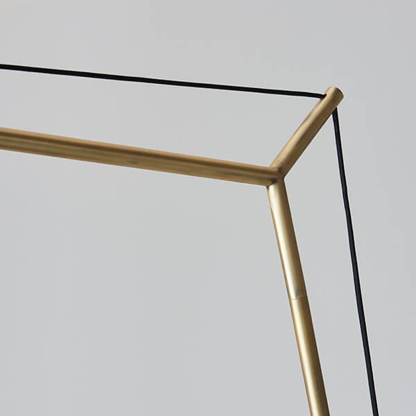 Almiron Angular Gold Floor Lamp with Black Shade Lighting 