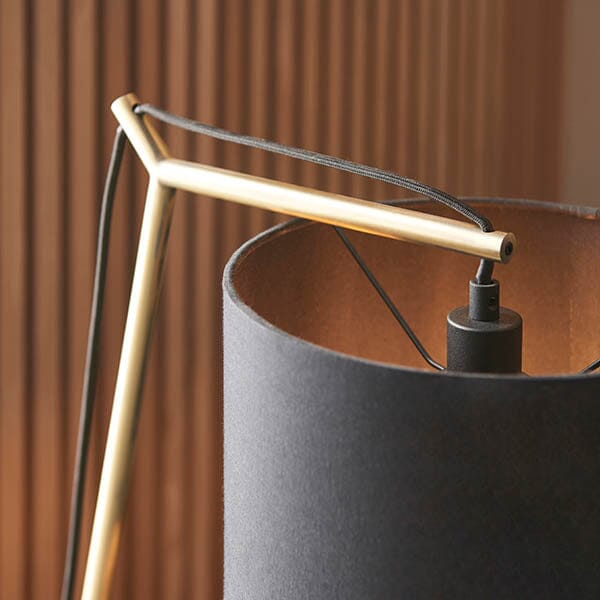 Almiron Angular Gold Table Lamp with Black Shade lighting 