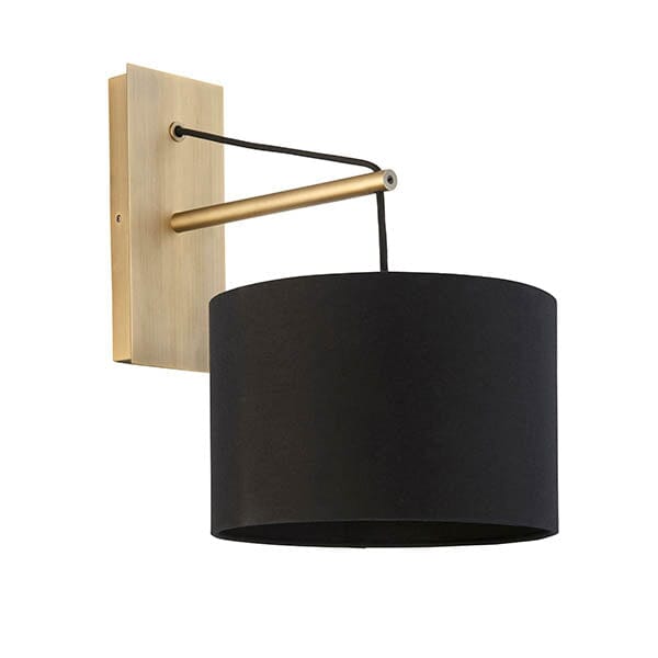 Almiron Gold Wall Light with Black Shade Lighting 