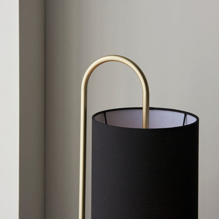 Almo Gold Floor Lamp with Black Shade Lighting 
