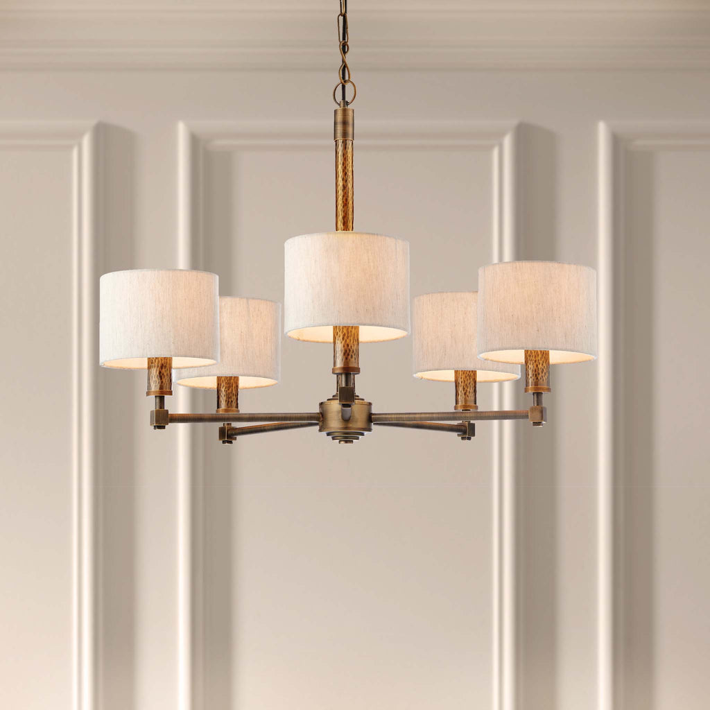 Amayah Hammered Effect 5 Pendant Ceiling Light