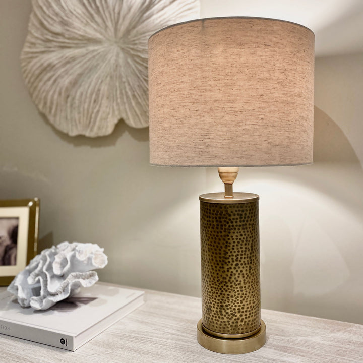 Amayah Bronze Hammered Effect Table Lamp Lighting 