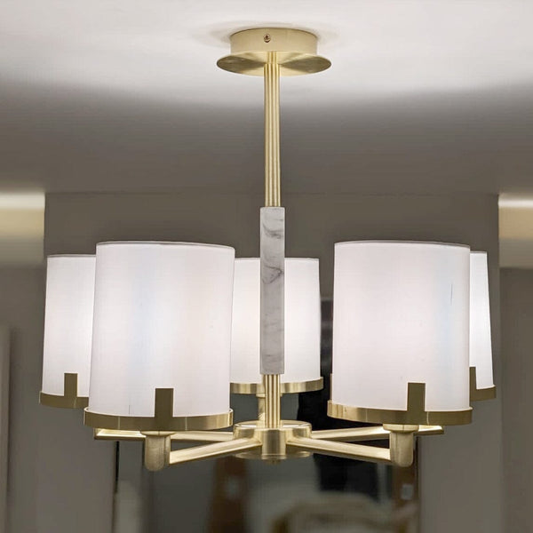 Amelia 5 Light Gold & Marble Ceiling Light Lighting 