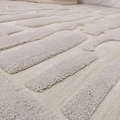 Amore Ivory Textured Abstract Rug Rug 