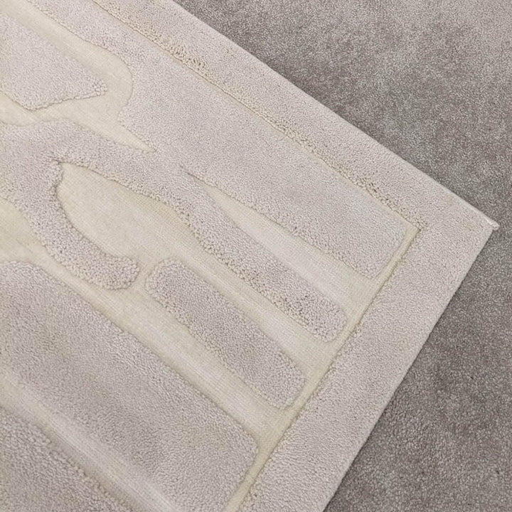 Amore Ivory Textured Abstract Rug Rug 