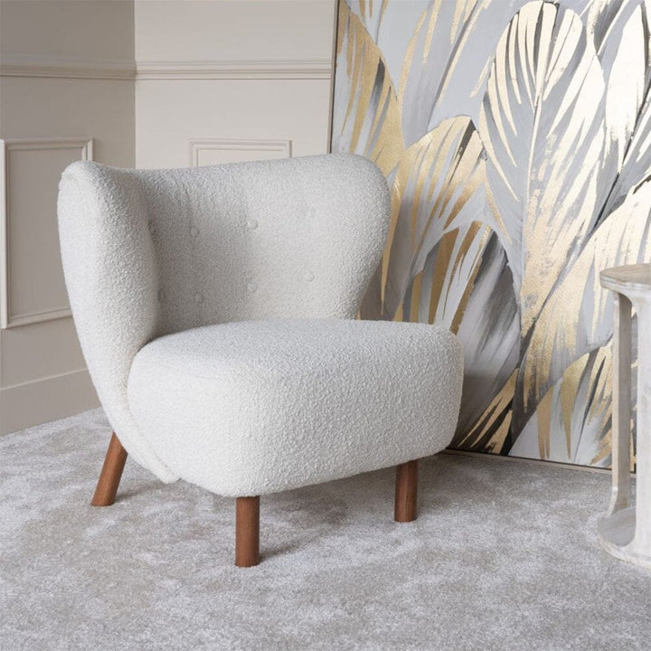 Angelo Occassional Cream Boucle Chair Chair 