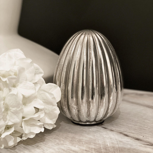 Aphrodite Medium Silver Ceramic Egg Accessories 