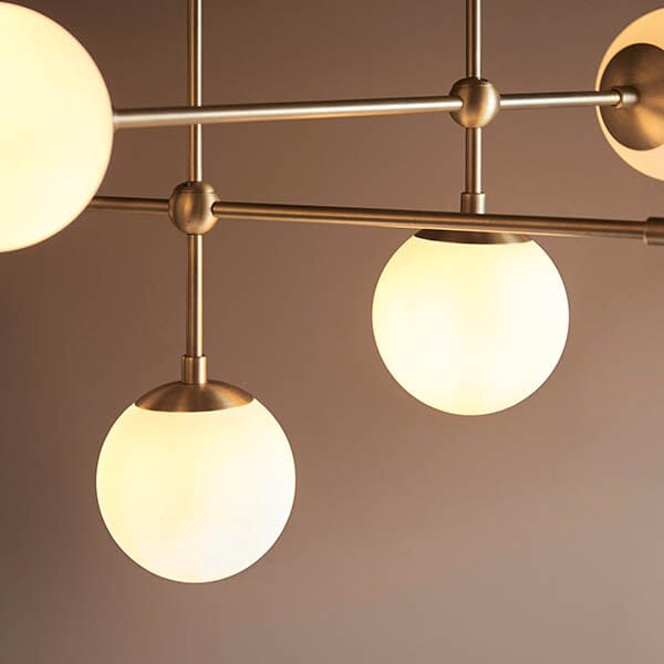 Arabella Gold Pendant Ceiling Light with Opal Glass Lighting 
