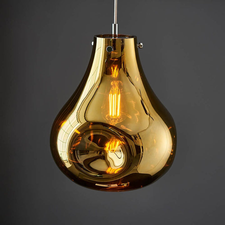Arco Metallic Gold Abstract Pendant Ceiling Light Lighting 