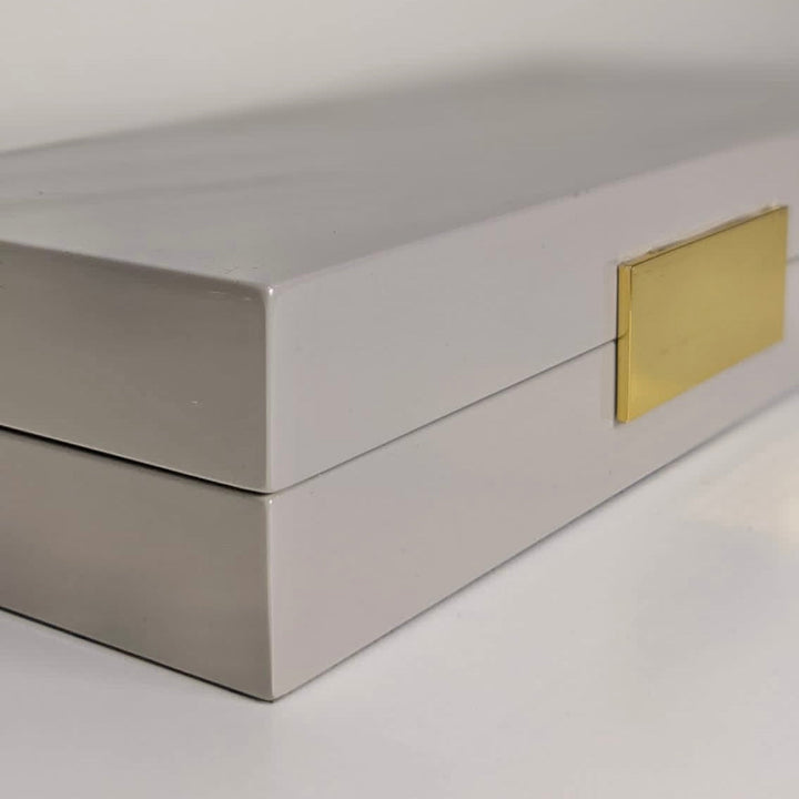 Ares Lacquered Grey & Gold Jewellery Box Accessories 
