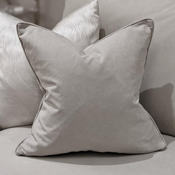 Ari Stone Grey Velvet Cushion - 50cm x 50cm Cushion 