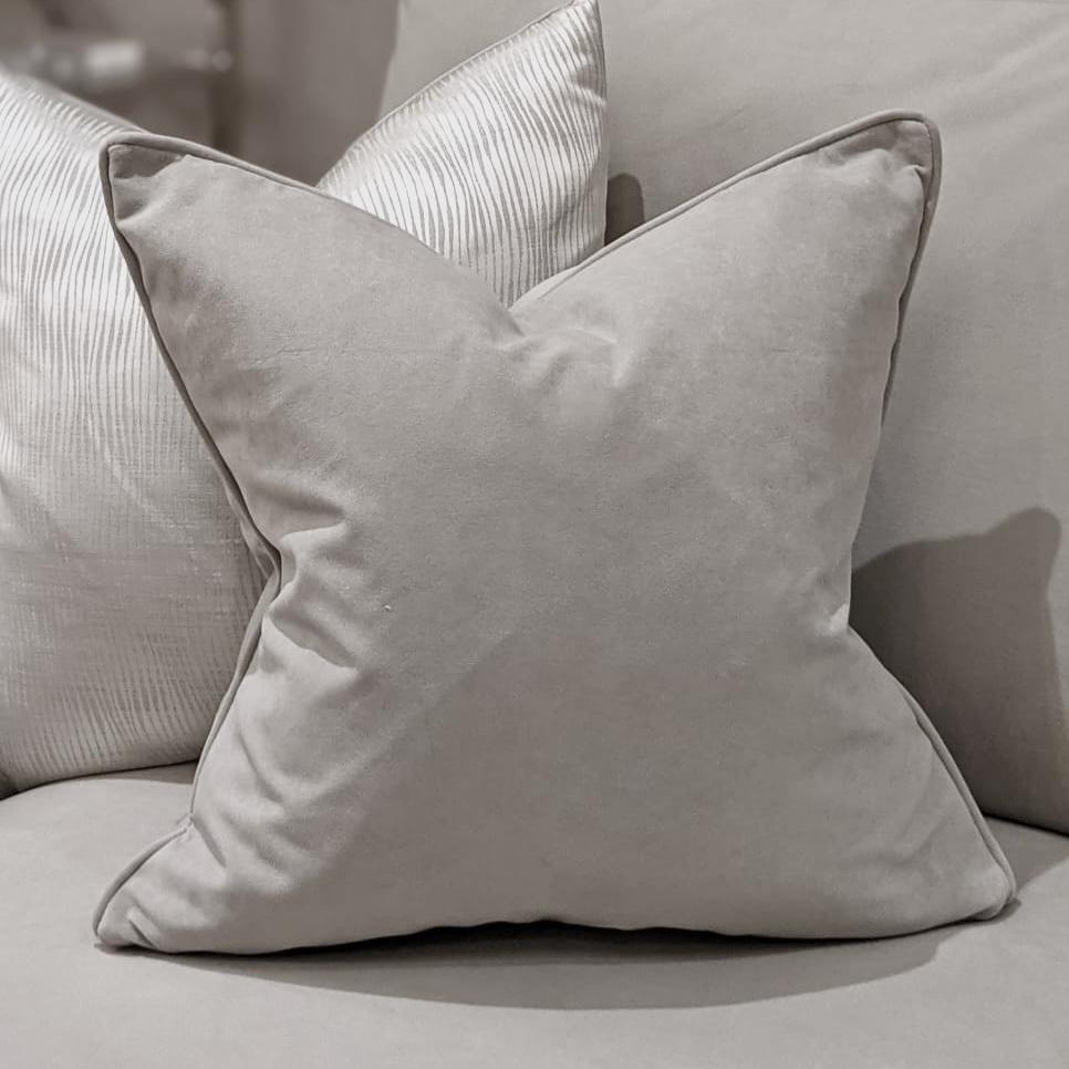 Ari Stone Grey Velvet Cushion 50 x 50cm