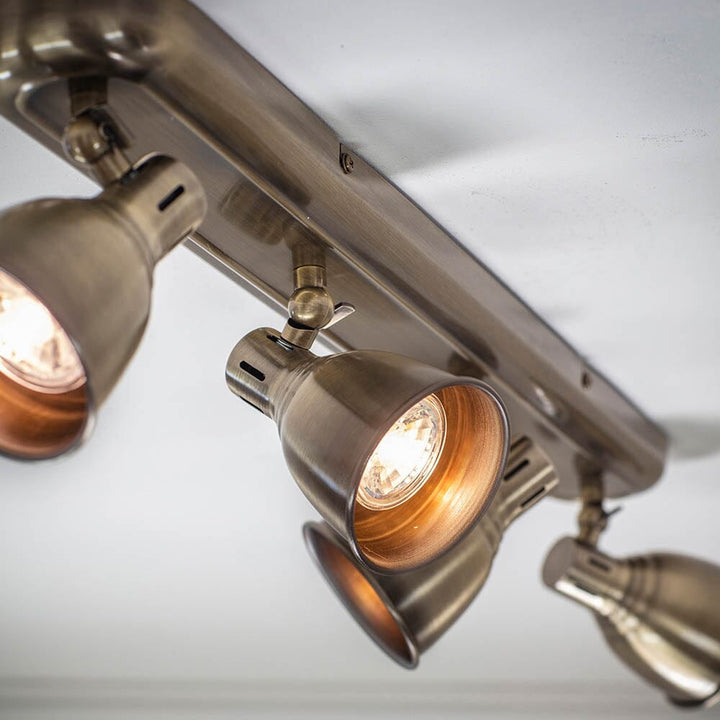 Aria Antique Brass 4 Light Spotlight Ceiling Light Lighting 