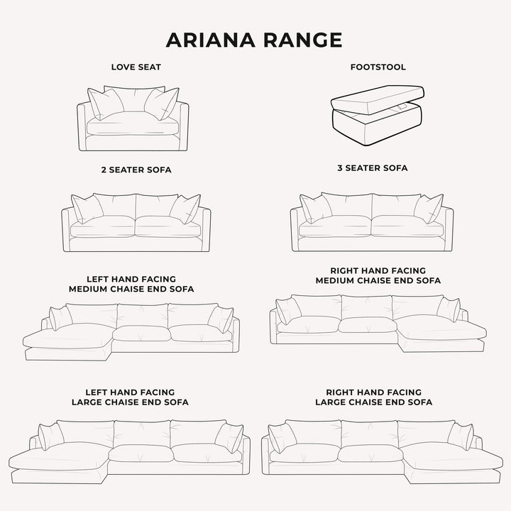 Ariana Mink Velvet Sofa Range Made to Order Sofa 
