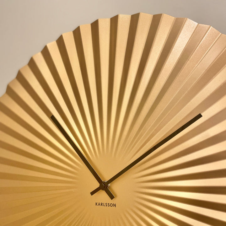 Arles Gold Pleated Effect Wall Clock Art 