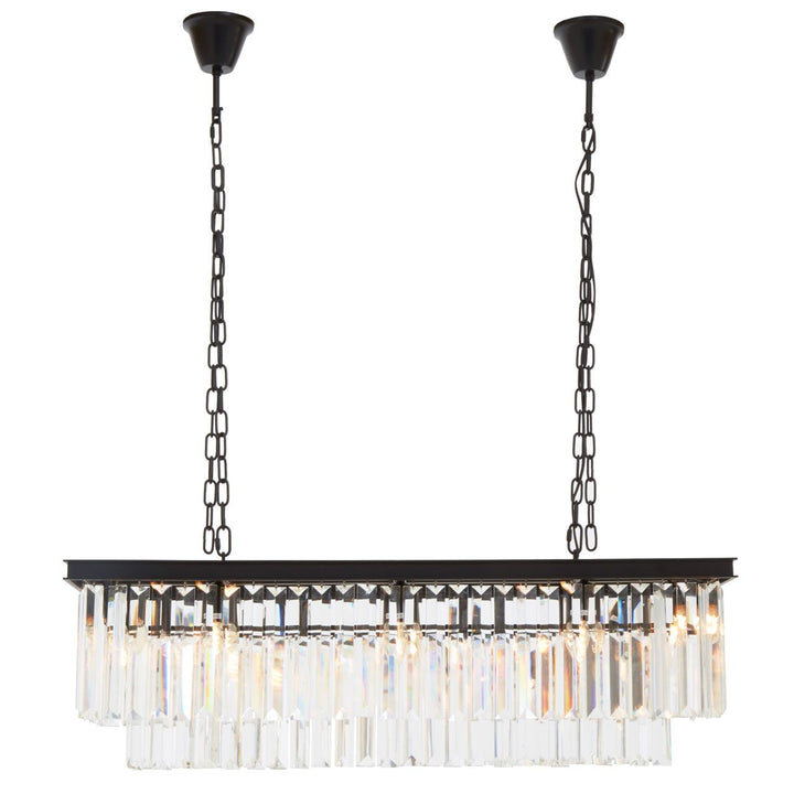 Astaire Black Rectangular Crystal Chandelier Lighting 