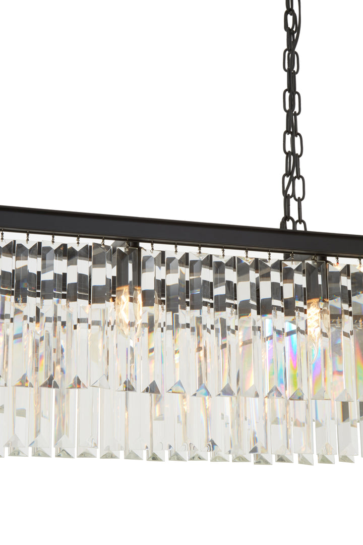 Astaire Black Rectangular Crystal Chandelier Lighting 