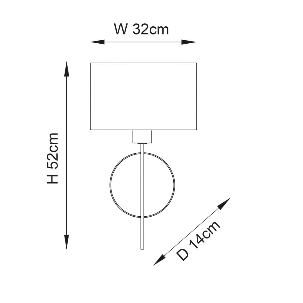Astella Gold Leaf Wall Light with Mink Shade Lighting 