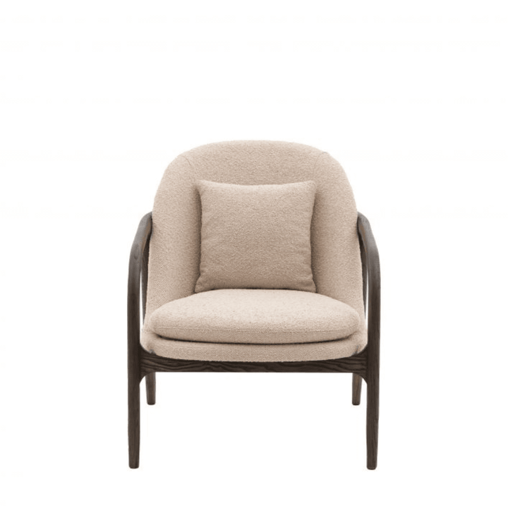 Astley Taupe & Oak Armchair Chair 