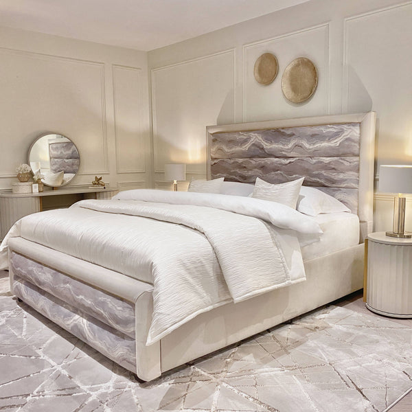 Aurora Premium Neutral Marble Effect Bed Bed 