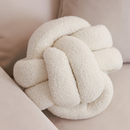 Bailey Ecru Boucle Knot Cushion Bedding 