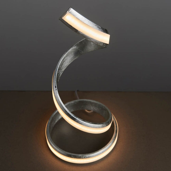 Balin Silver Curved LED Table Lamp Lighting 