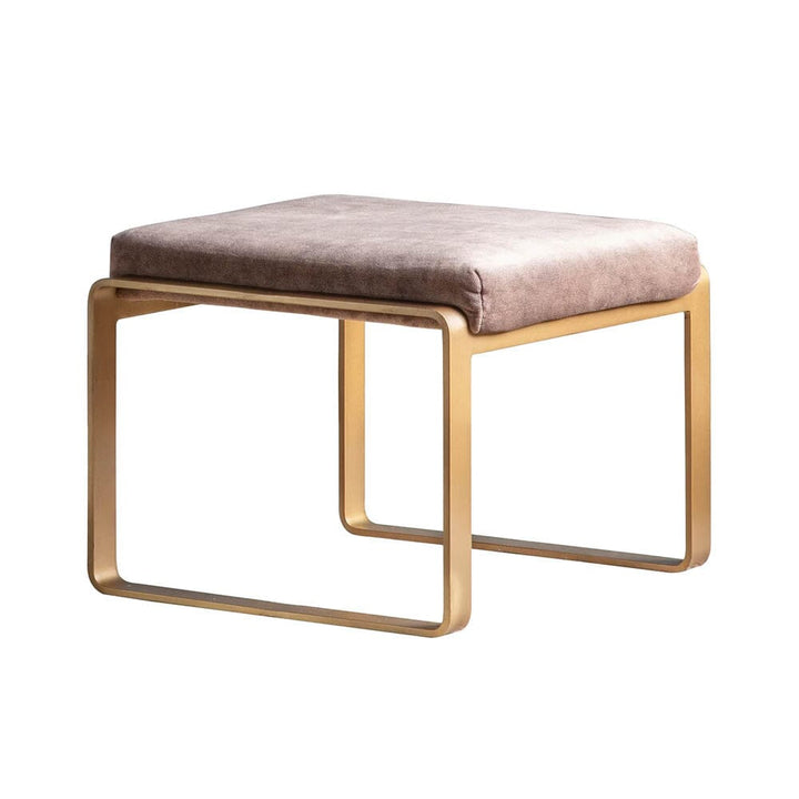 Baltora Mushroom & Gold Upholstered Footstool Chair 