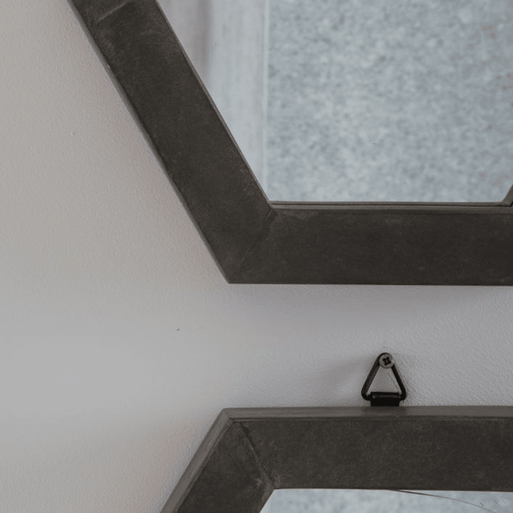 Bangkok Concrete Effect Set of 3 Hexagonal Wall Mirrors Mirror 