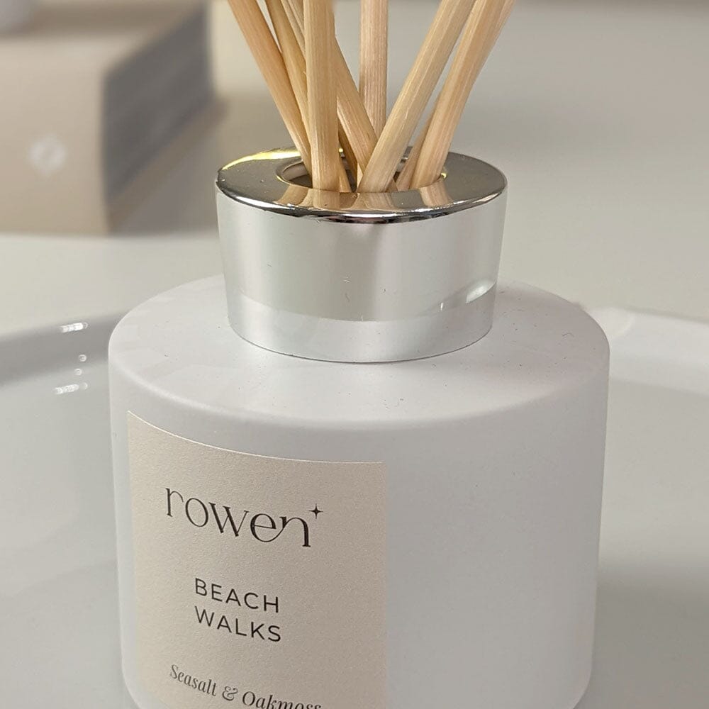 Beach Walks White & Silver Reed Diffuser - Sea Salt & Oakmoss – Rowen Homes