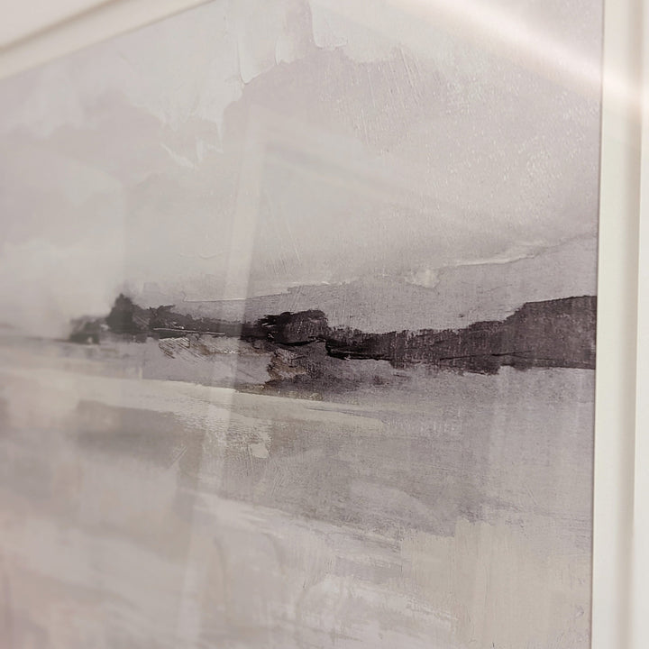 Benares Abstract Mist Artwork in Wooden Frame - II Art 