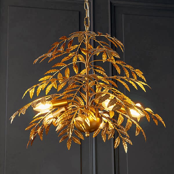 Bloom Gold Layered Leaf Chandelier Lighting 