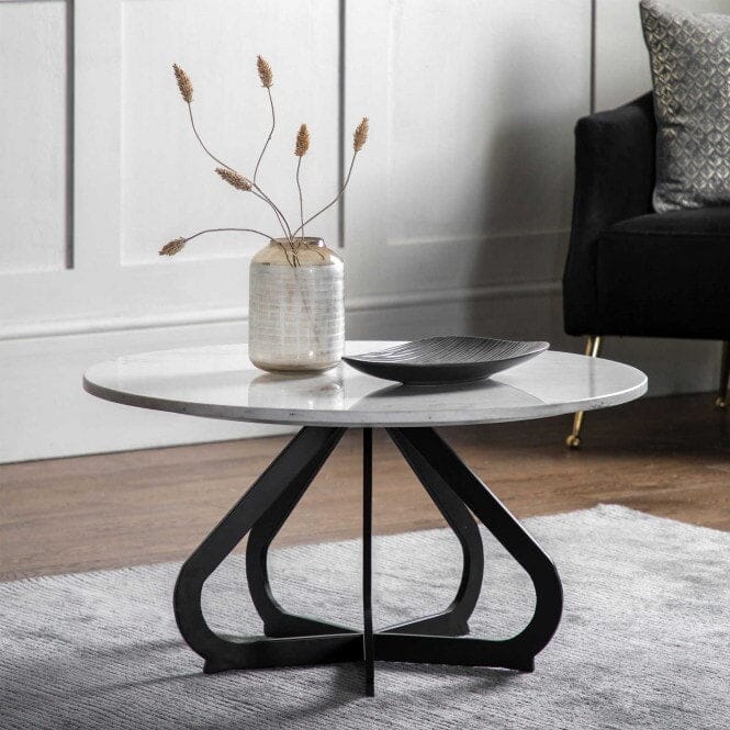 Boho Black & Marble Coffee Table Coffee Table 