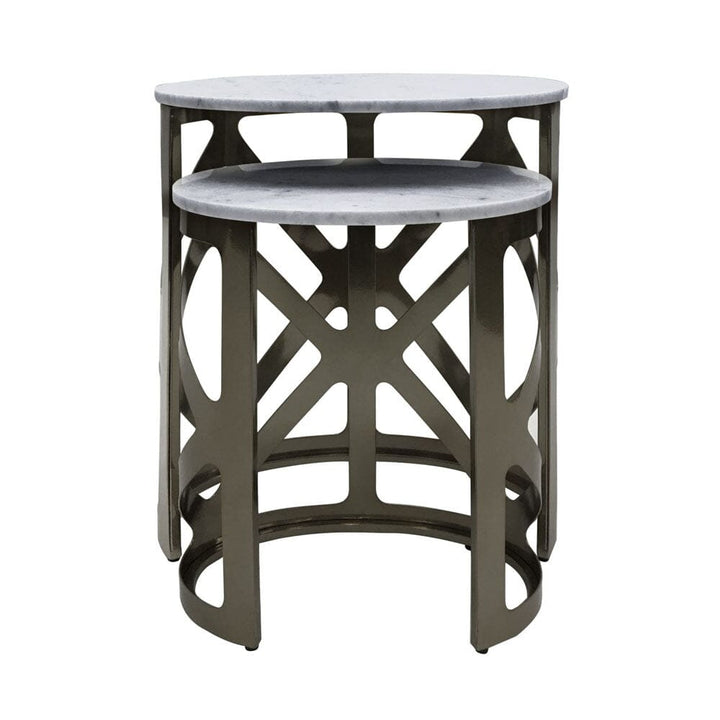 Brantley Metallic Black Nickel Set of 2 Side Tables End and Side Table 