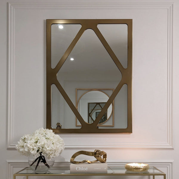 Brantley Premium Geometric Bronze Wall Mirror Accessories 