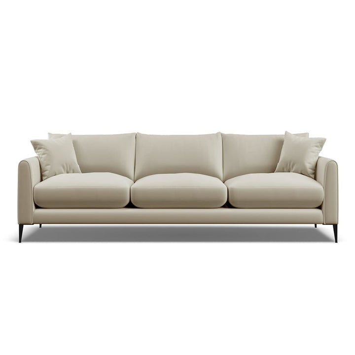 Bronte Pumice Beige Velvet Sofa Range, With Black Metal Leg MTO Sofa 