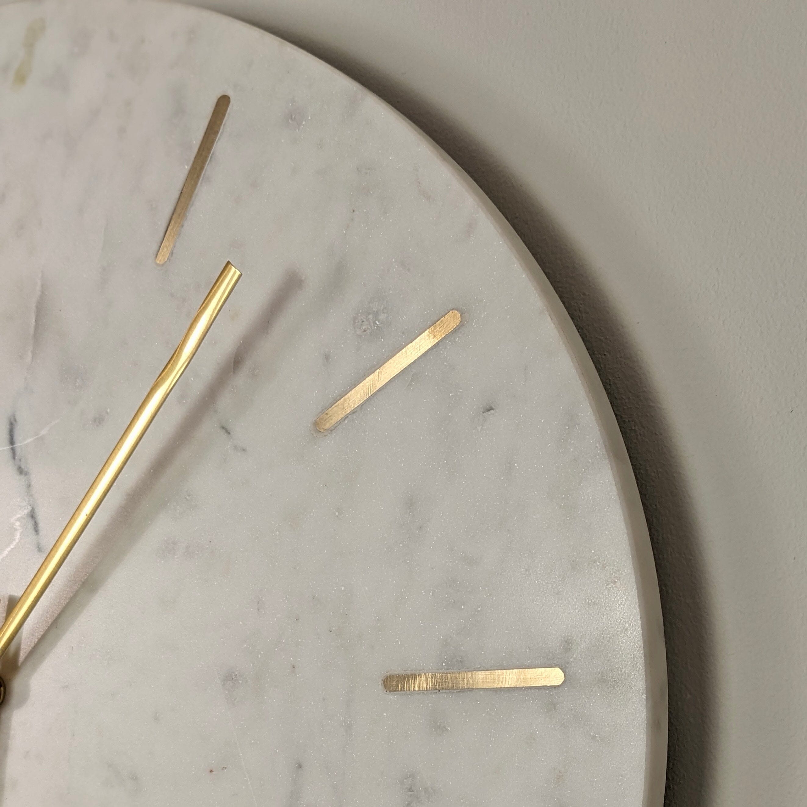 Brynlee Marble & Gold Round Wall Clock Accessories 